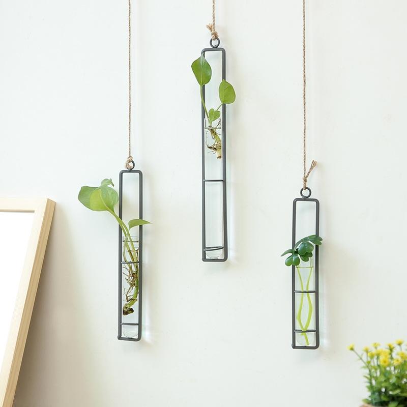 Charming Iron Art Glass Wall Hanging for Home Gardening - Small Size