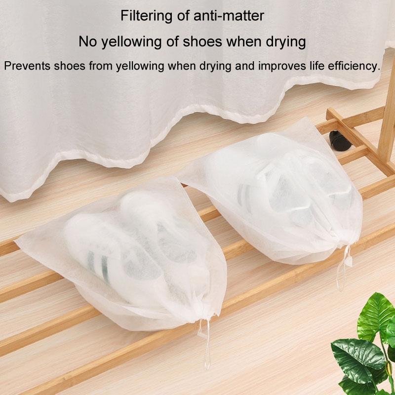 50 Pcs Thickened Non Woven Shoe Storage Bag Portable & Sunscreen - 50Pcs /Pack 24X38Cm Small