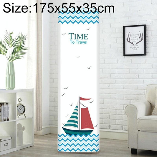 Vertical Cabinet Air Conditioning Cover - All-inclusive Fabric - 175x55x35cm - Sailboat Design