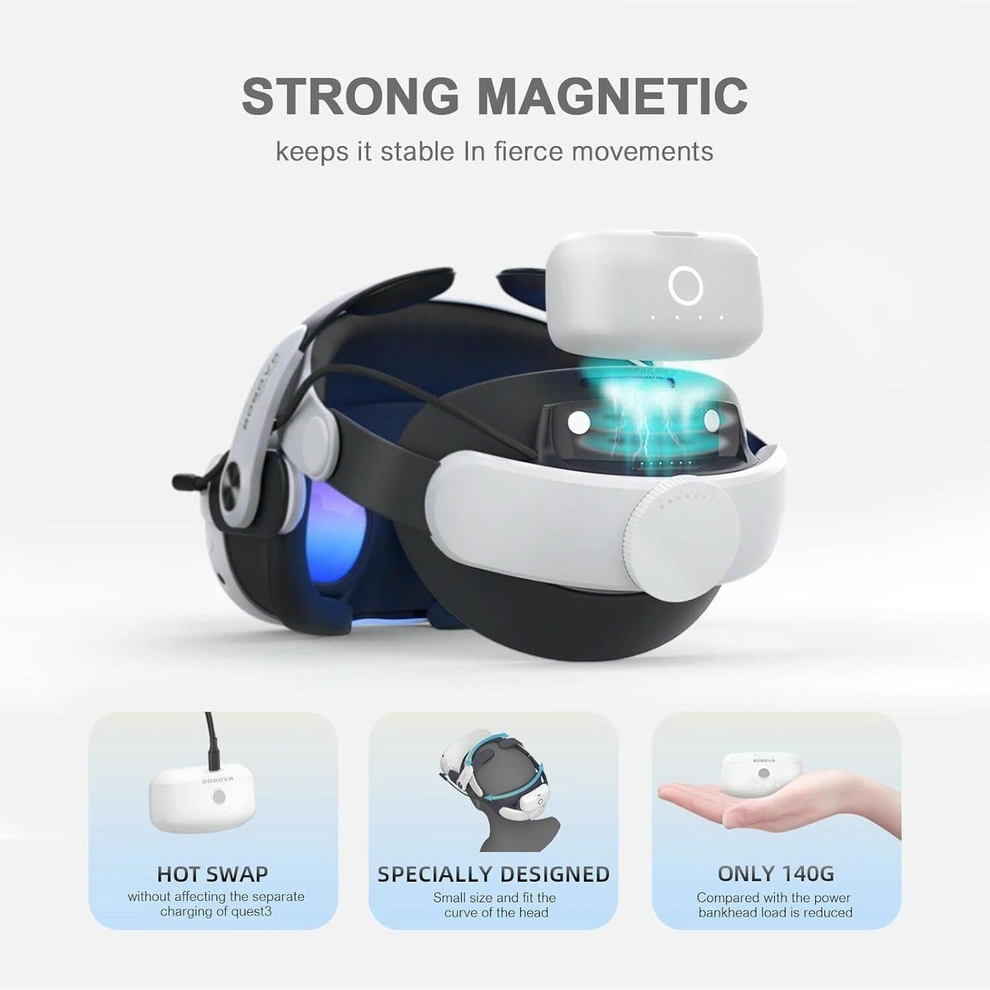 Meta Quest 3 Vr Head Strap with Dual Batteries