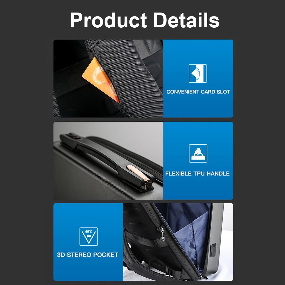 Waterproof Expandable Backpack with Usb Charging and Password Lock - Silver