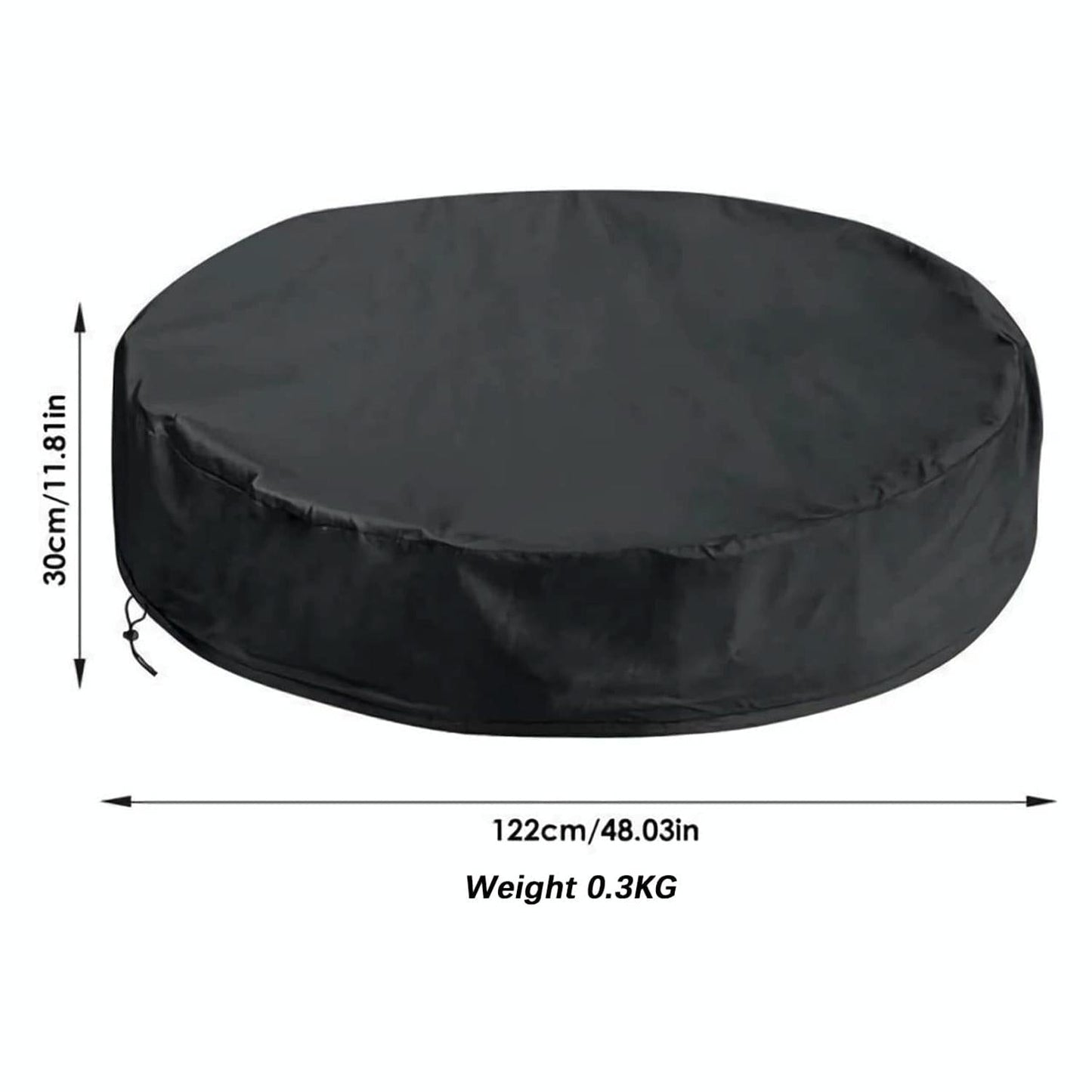 Round Foldable Pool Cover - Dustproof & Sunscreen - 122x30cm - Black / Silver