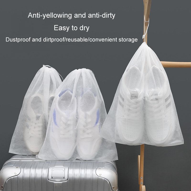 50 Pcs Thickened Non Woven Shoe Storage Bag Portable & Sunscreen - 50Pcs /Pack 32X38Cm Middle