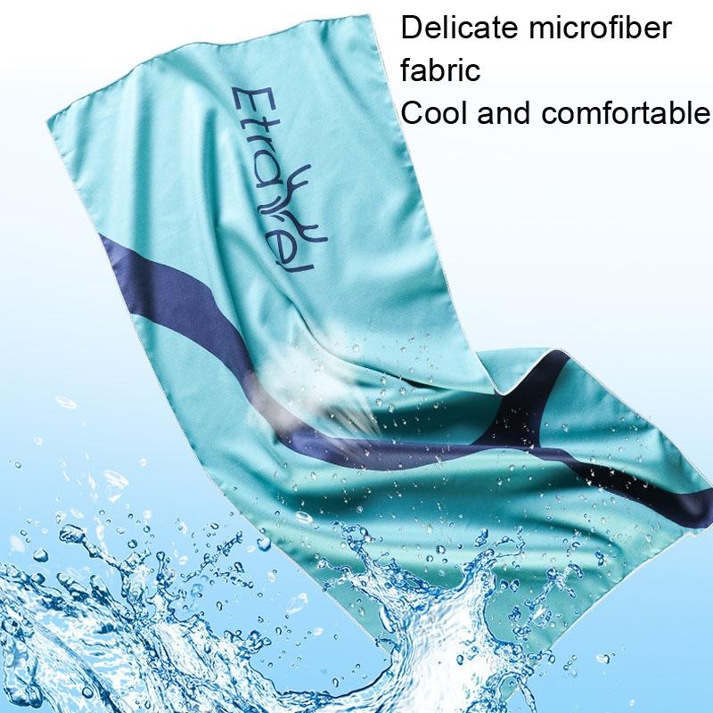 Double-sided Fleece Bath Towel - Quick-drying Small Navy