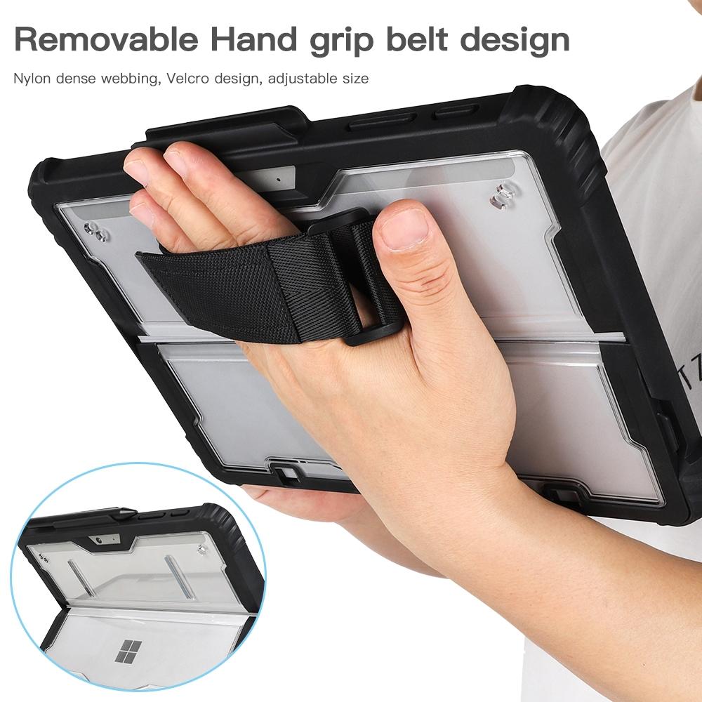 Acrylic Transparent Laptop Case with Hand Shoulder Strap for Microsoft Surface Go 1 / 2 / 3