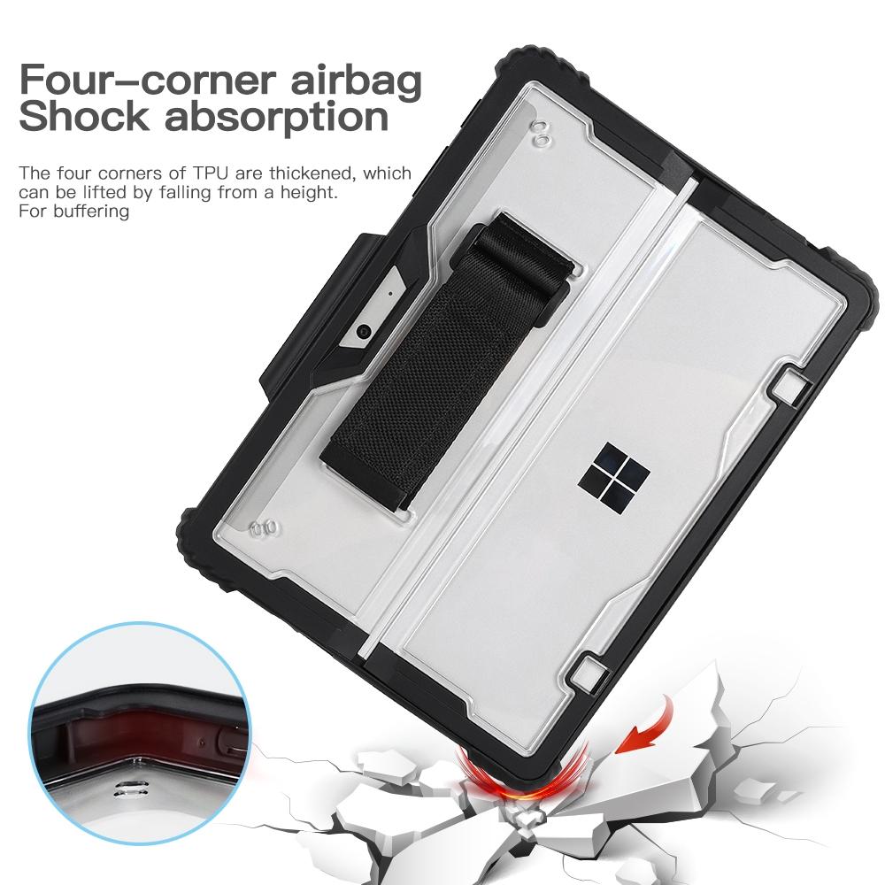 Acrylic Transparent Laptop Case with Hand Shoulder Strap for Microsoft Surface Go 1 / 2 / 3