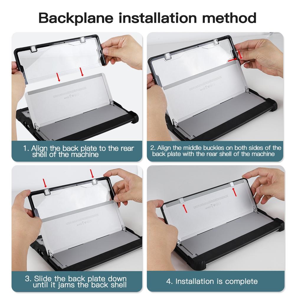 Acrylic Transparent Laptop Case with Hand Shoulder Strap for Microsoft Surface Go 1 / 2 / 3