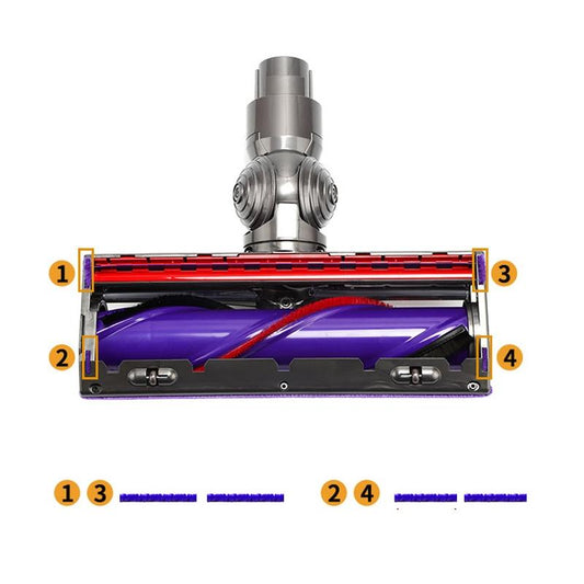 4pcs Soft Plush Strips Vacuum Cleaner Replacement Parts for Dyson V8 V10