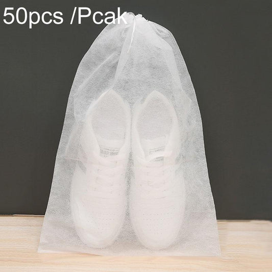 50 Pcs Thickened Non Woven Shoe Storage Bag Portable & Sunscreen - 50Pcs /Pack 32X48Cm Large