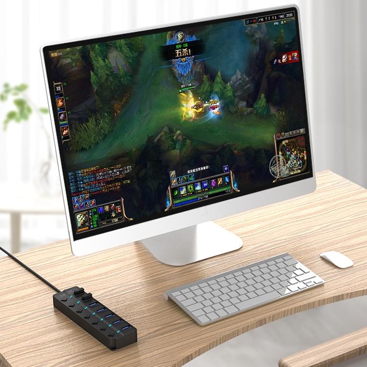 7-Port Usb 3.0 Hub With Switch For Pc / Laptop