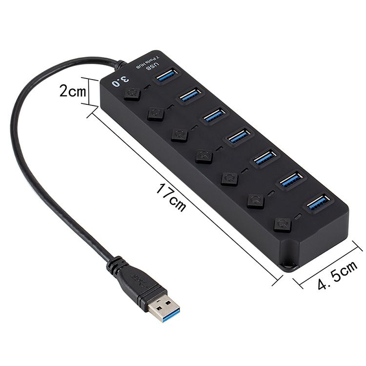 7-Port Usb 3.0 Hub With Switch For Pc / Laptop
