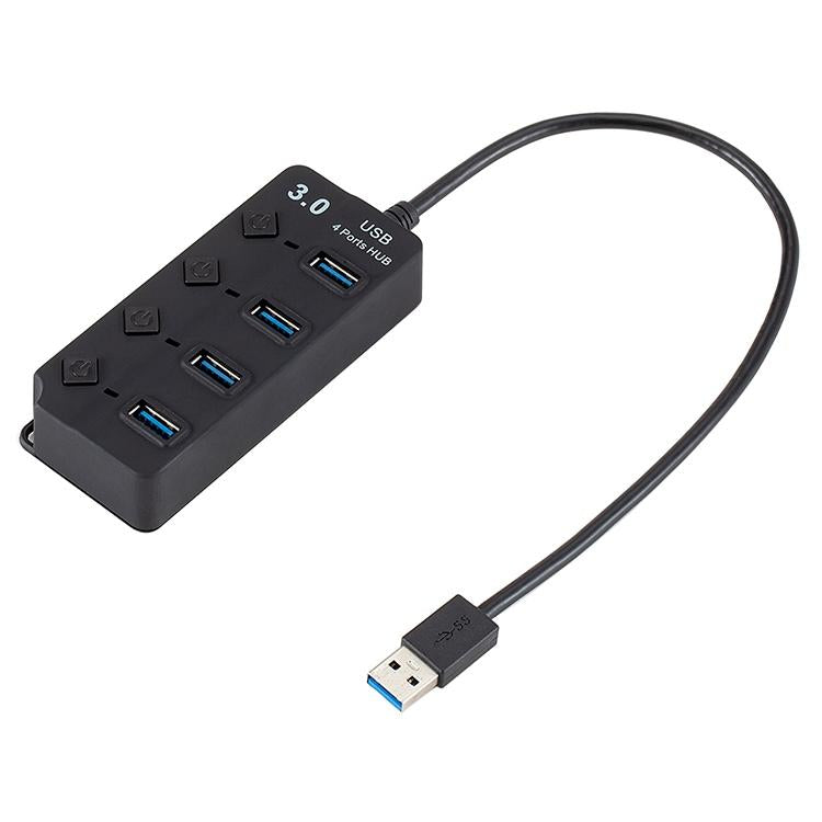 4-Port Usb 3.0 Hub With Switch For Pc / Laptop