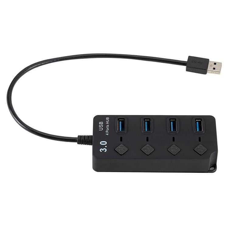 4-Port Usb 3.0 Hub With Switch For Pc / Laptop