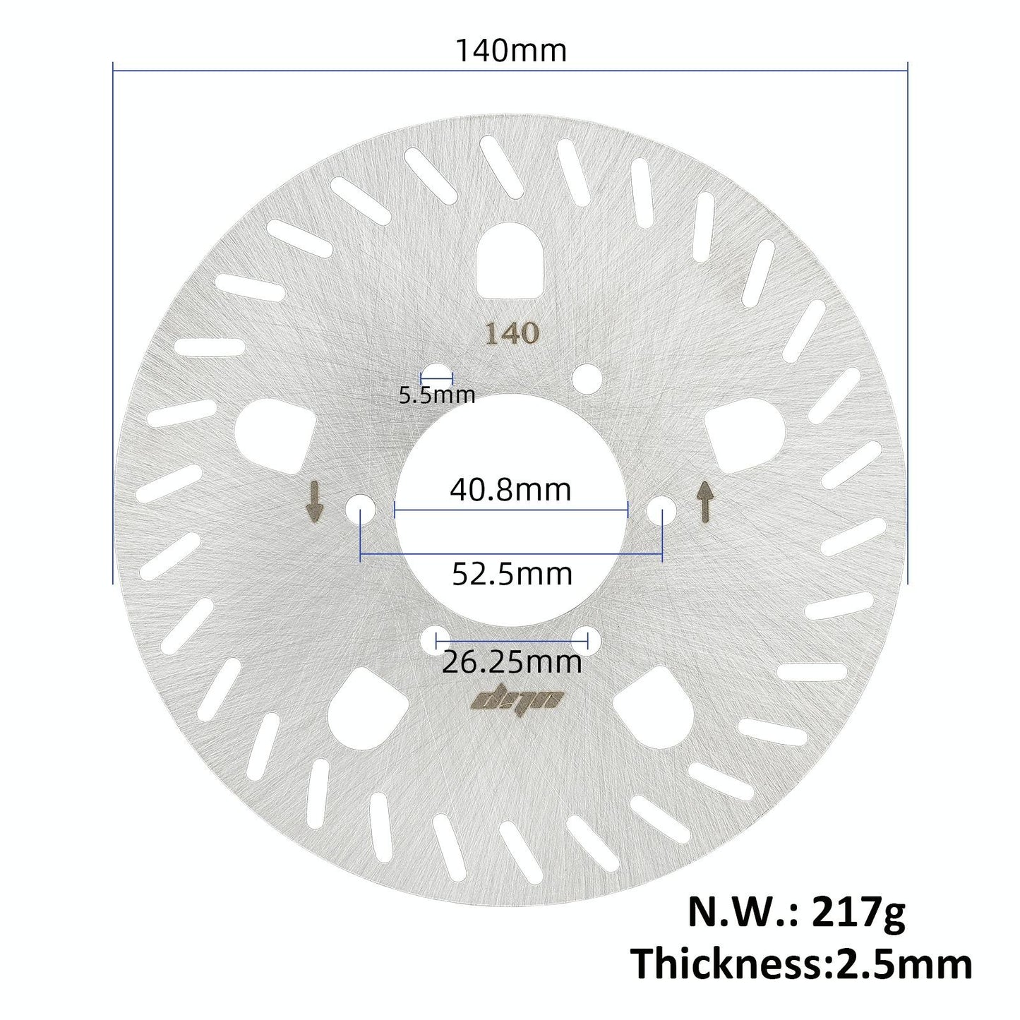140mm 6-hole Disc Brake for Xiaomi Ninebot Electric Scooter Gt1 / Gt2