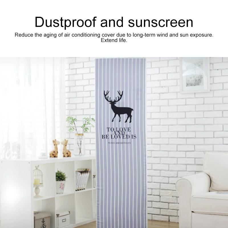 180x55x35cm Lucky Cat Fabric Dust Cover for Vertical Cabinet Air Conditioners