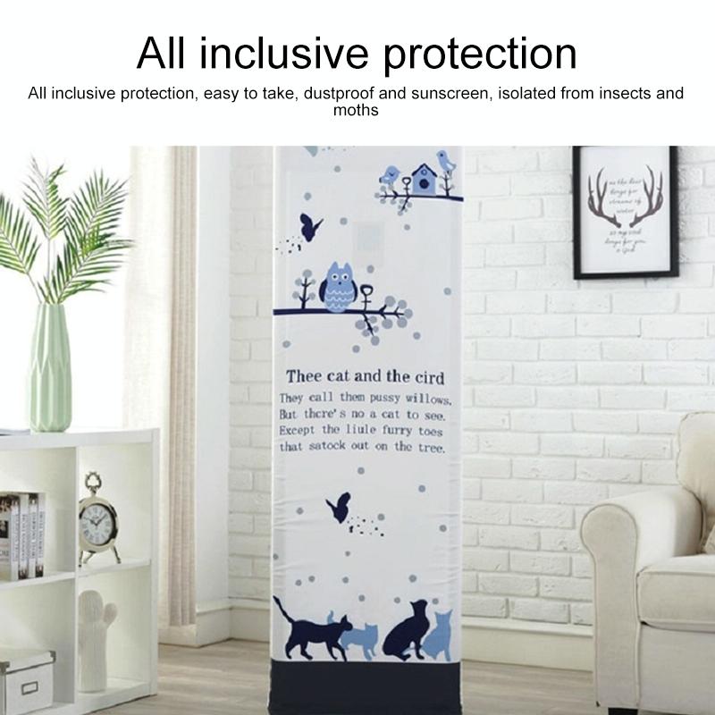180x55x35cm Lucky Cat Fabric Dust Cover for Vertical Cabinet Air Conditioners