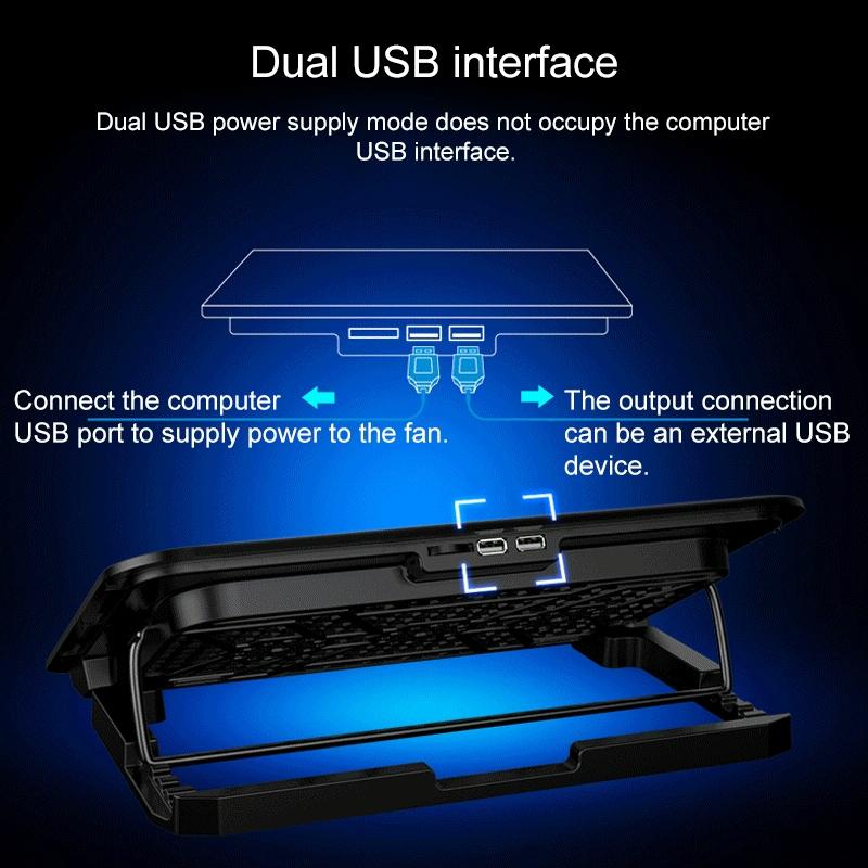 Silent Six-fan Cooling Base for Notebook Computers - Heat Sink