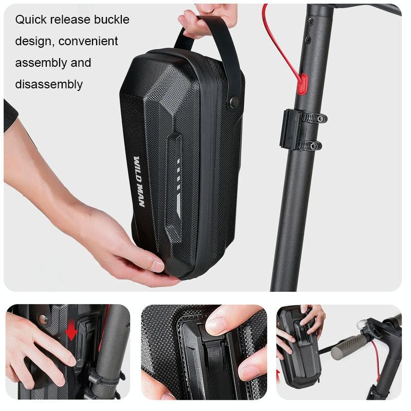 Convenient Folding Bike Front Bag - Durable Eva Shell - Quick Release - Gd9X 2L