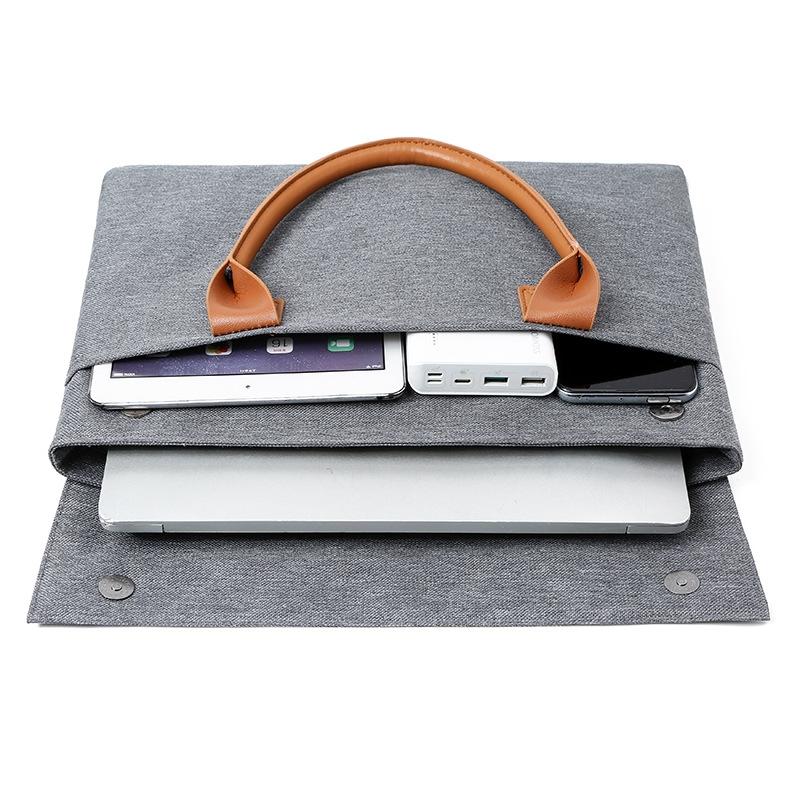 Lightweight Oxford Cloth Laptop Bag with Pu Handle - Portable - Red - 13.3 Inch