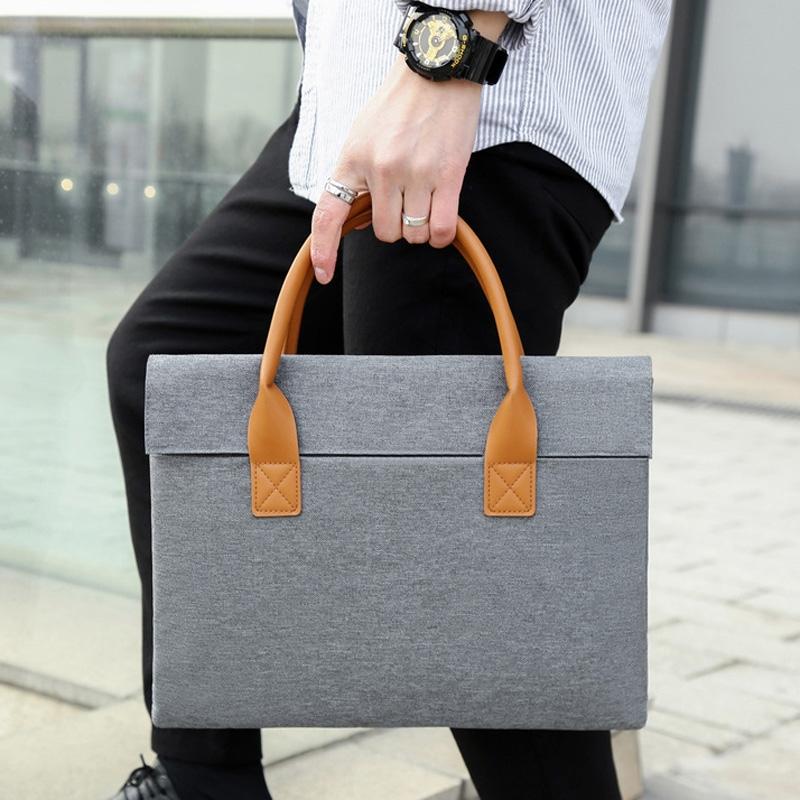 Lightweight Oxford Cloth Laptop Bag with Pu Handle - Portable - Red - 13.3 Inch