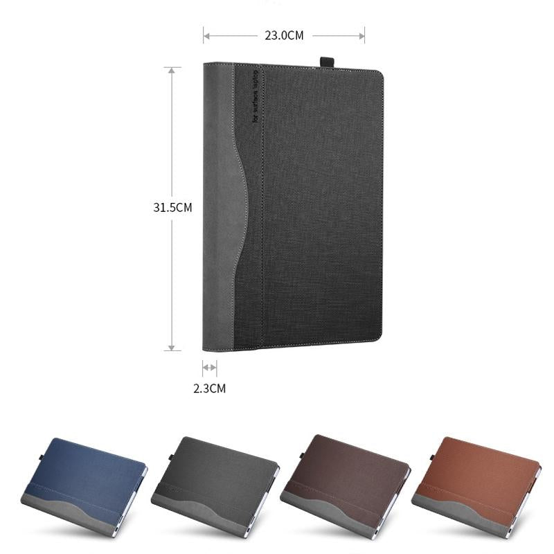 Versatile 13.5 Leather Laptop Sleeve for Microsoft Surface - Multi-functional - Blue
