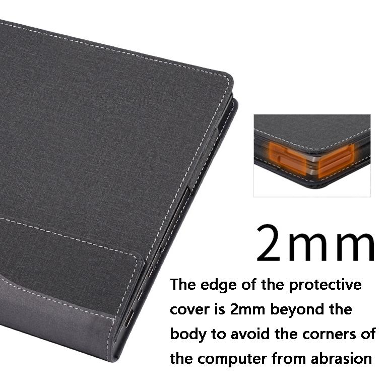 Versatile 13.5 Leather Laptop Sleeve for Microsoft Surface - Multi-functional - Blue