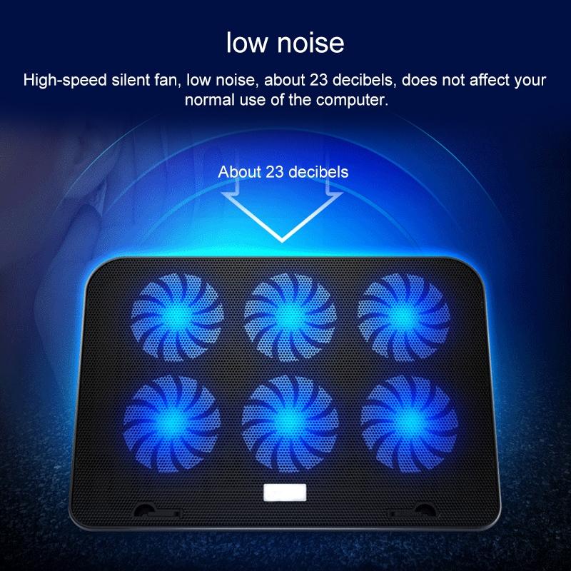 Silent Six-fan Cooling Holder for Notebook Computers - Lvory