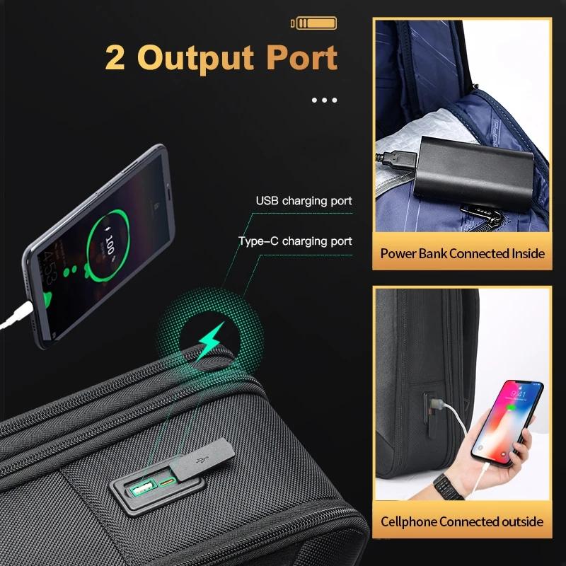 Waterproof Laptop Backpack with Usb & Type-c Port - Large Capacity Black