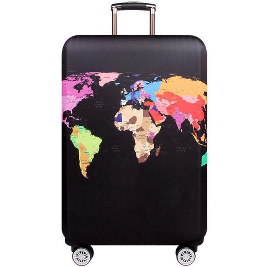 Protective Elastic Suitcase Cover - Fits 22-24 Inch Luggage - Dustproof & Scratch-proof - World Map