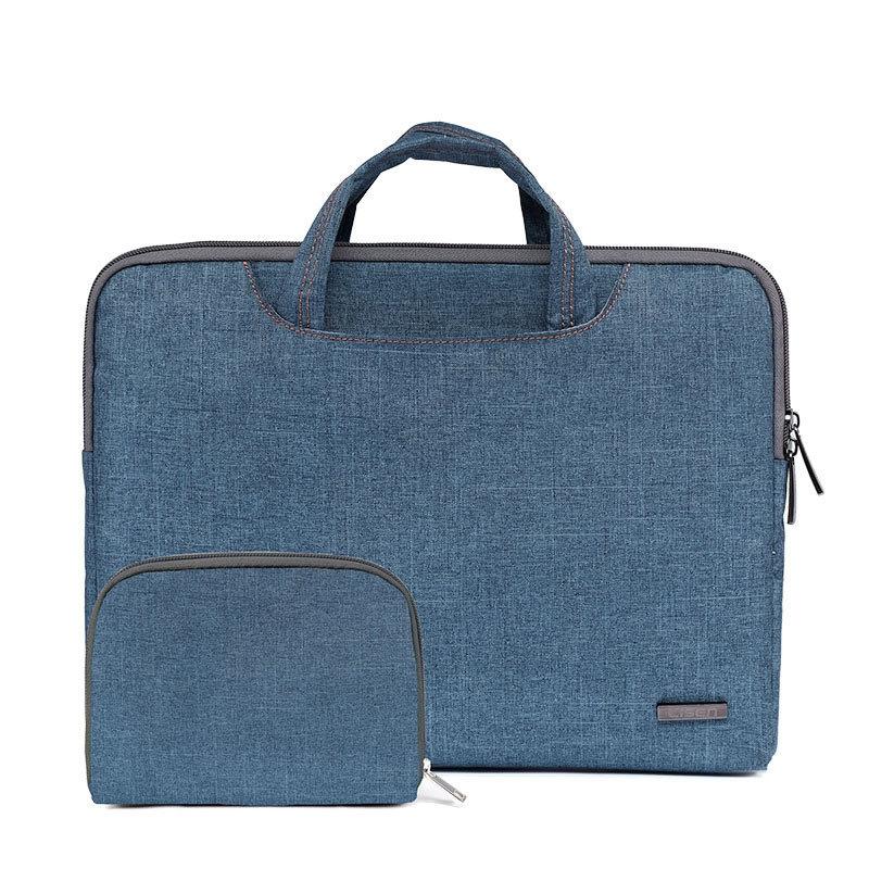 15.6 Inch Simple Business Laptop Bag With Liner - Ls-116 - Pu Black