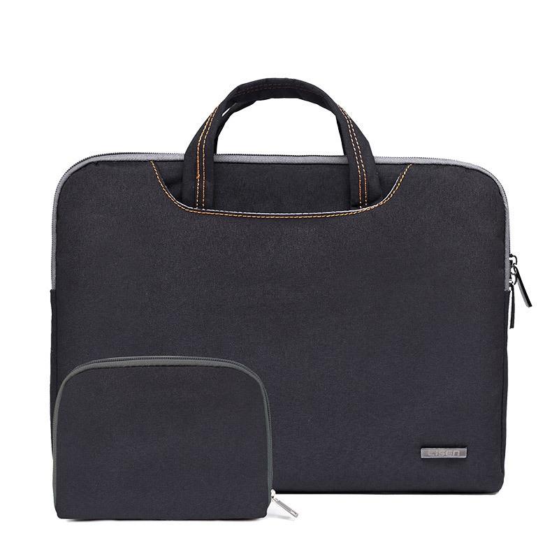 15.6 Inch Simple Business Laptop Bag With Liner - Ls-116 - Pu Black