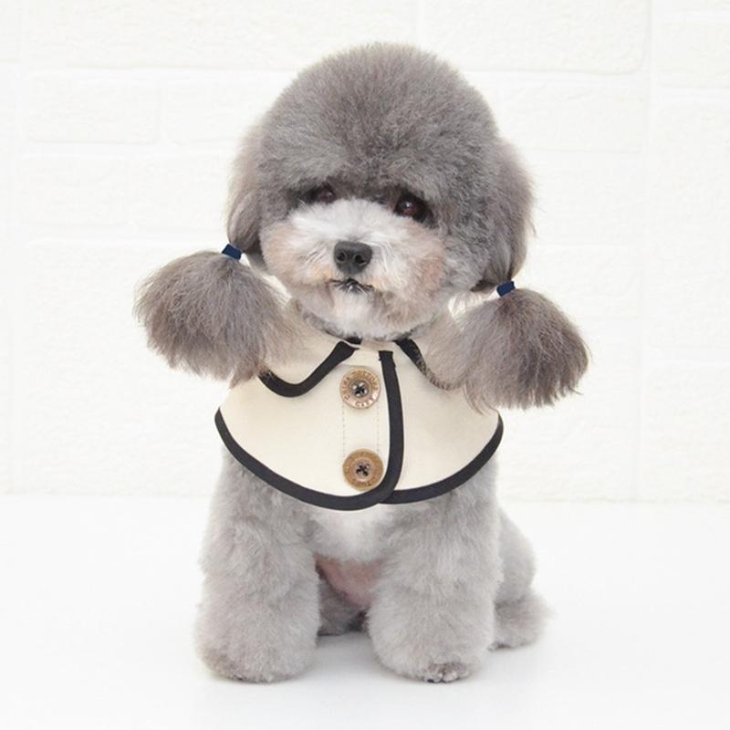 Dog Shawl Saliva Towel Scarf Pet Bow Tie Jewelry Accessories - Size L - Khaki