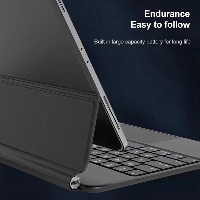 Bluetooth Keyboard Leather Case With Touch Pad - Bp129 - Black