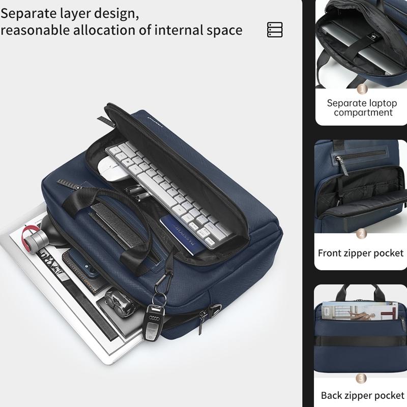 Versatile Men Laptop Briefcase - Dark Blue