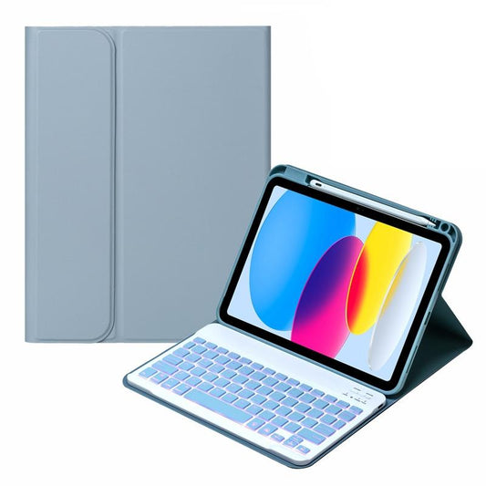10.9 Ipad 10Th Gen 2022 Backlit Keyboard Case With Pen Slot - Bluetooth Leather - Black