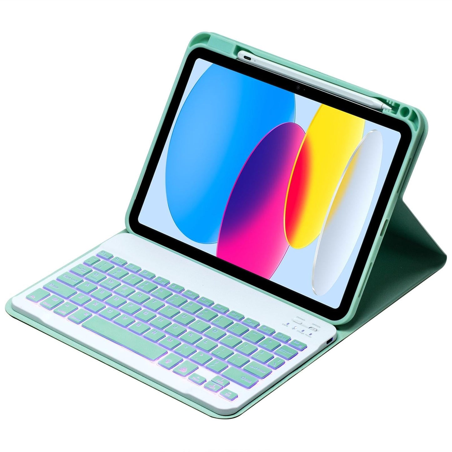 10.9 Ipad 10Th Gen 2022 Backlit Keyboard Case With Pen Slot - Bluetooth Leather - Black