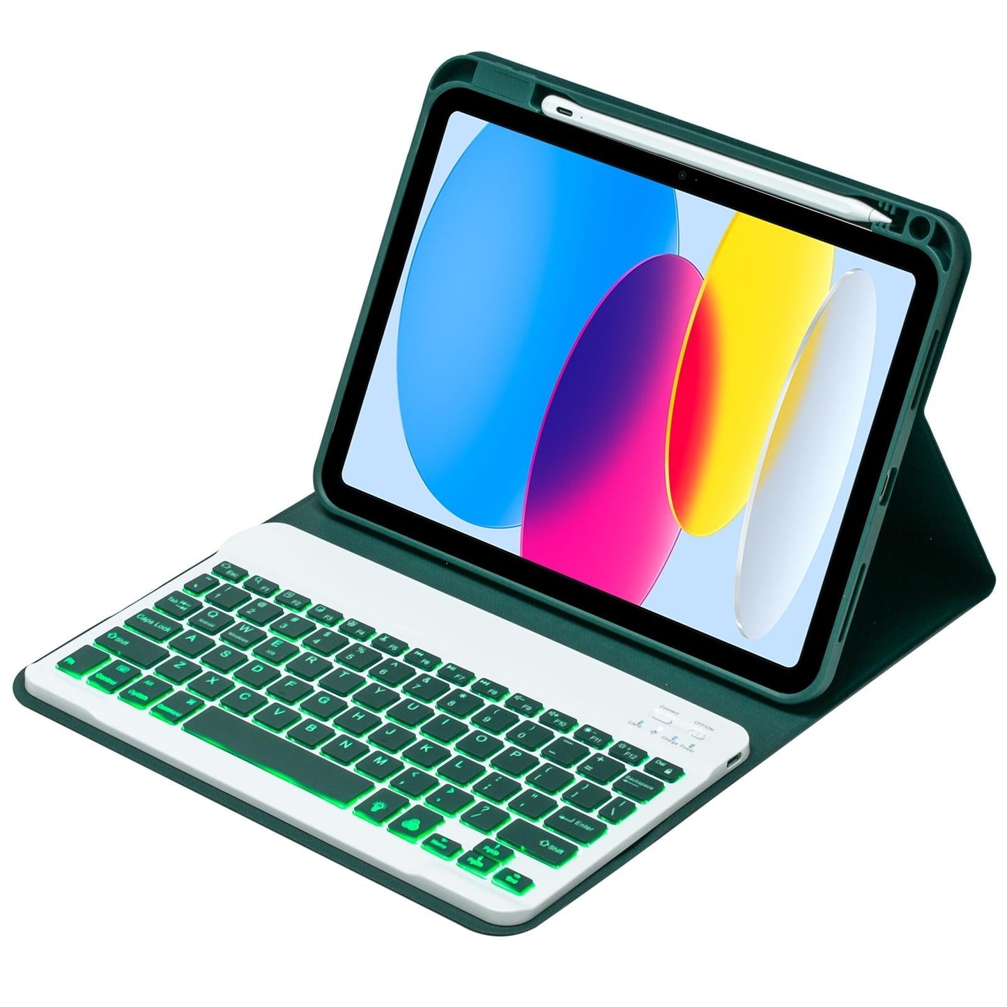 10.9 Ipad 10Th Gen 2022 Backlit Keyboard Case With Pen Slot - Bluetooth Leather - Black