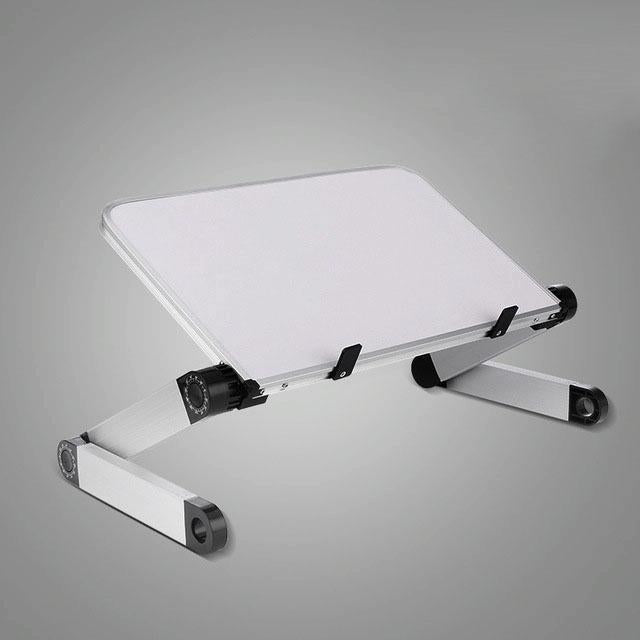 Adjustable Folding Laptop Stand - 360 Degree Rotation Aluminum Alloy - White