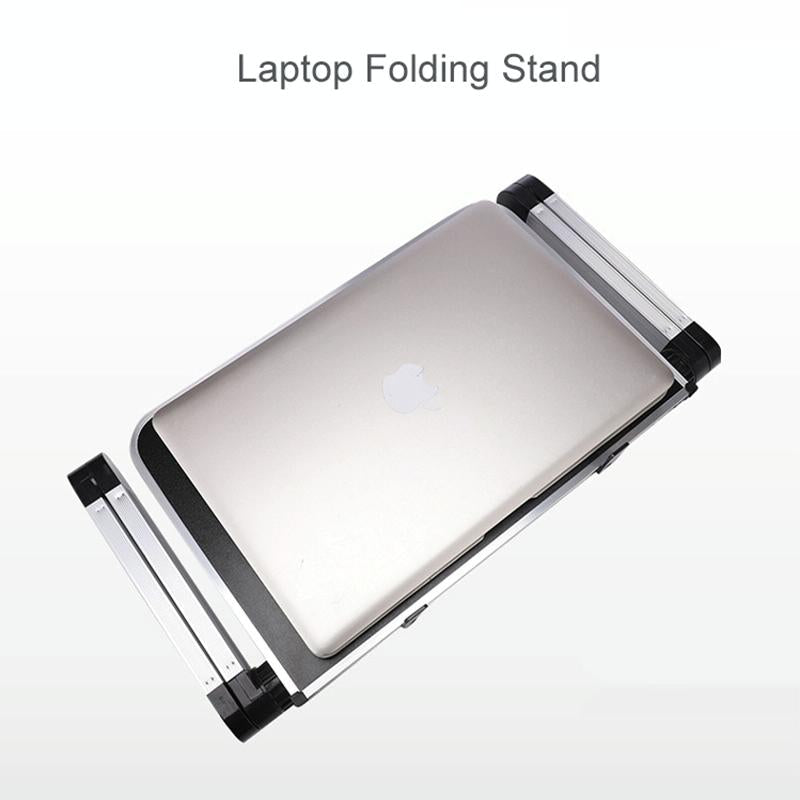 Adjustable Folding Laptop Stand - 360 Degree Rotation Aluminum Alloy - White