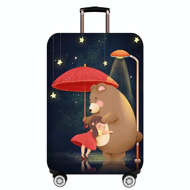 Protective Cover for Durable Luggage - Elastic Dustproof - Small Size - Bear Girl