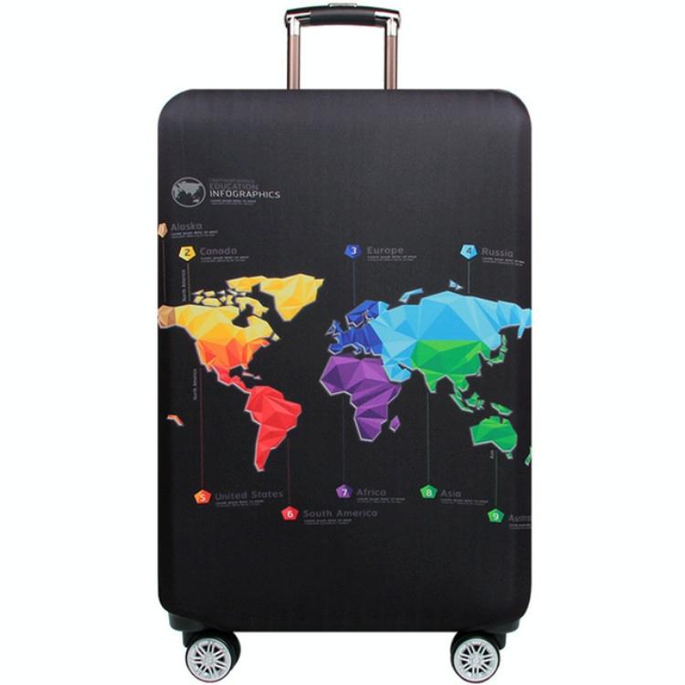 Protective Elastic Suitcase Cover - Fits 19-21 Inch Luggage - Dustproof & Scratch-proof - Geometric Map