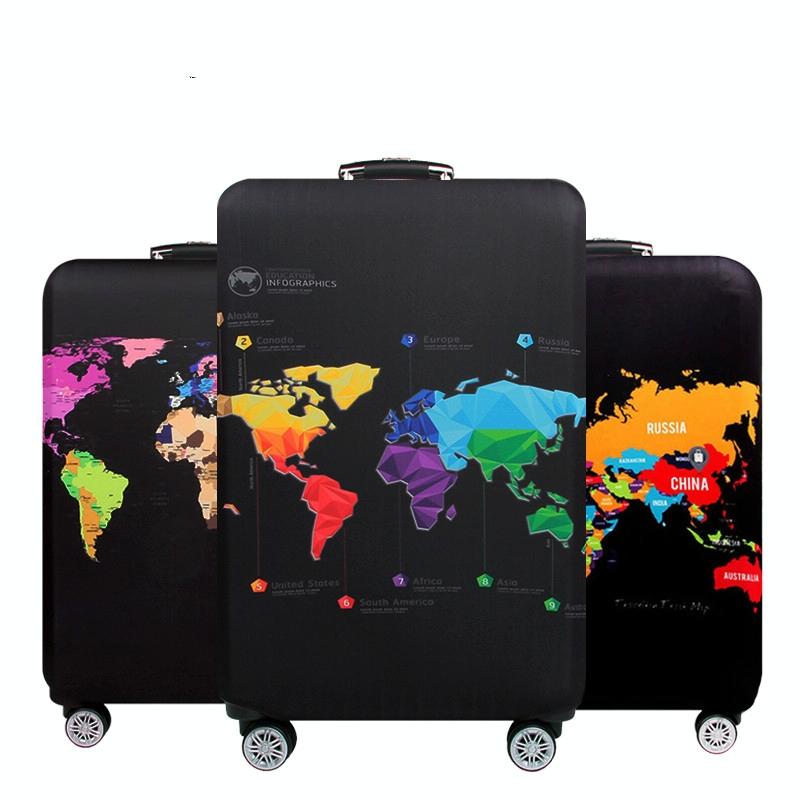 Protective Elastic Suitcase Cover - Fits 19-21 Inch Luggage - Dustproof & Scratch-proof - Geometric Map
