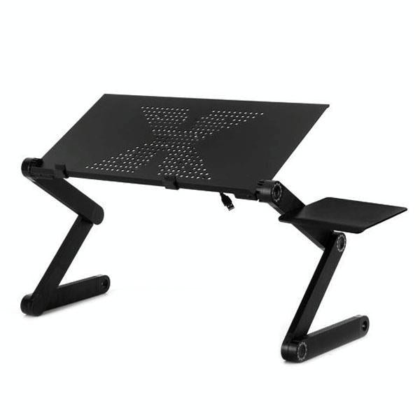 Adjustable Foldable Laptop Stand - Portable 360 Degree Aluminum - Black