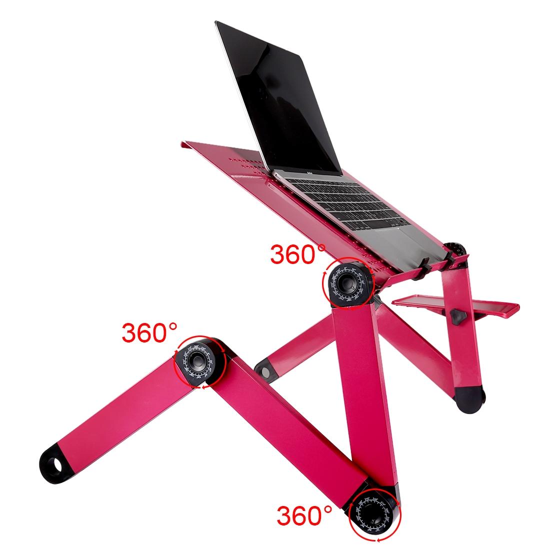 Adjustable Foldable Laptop Stand - Portable 360 Degree Aluminum - Black