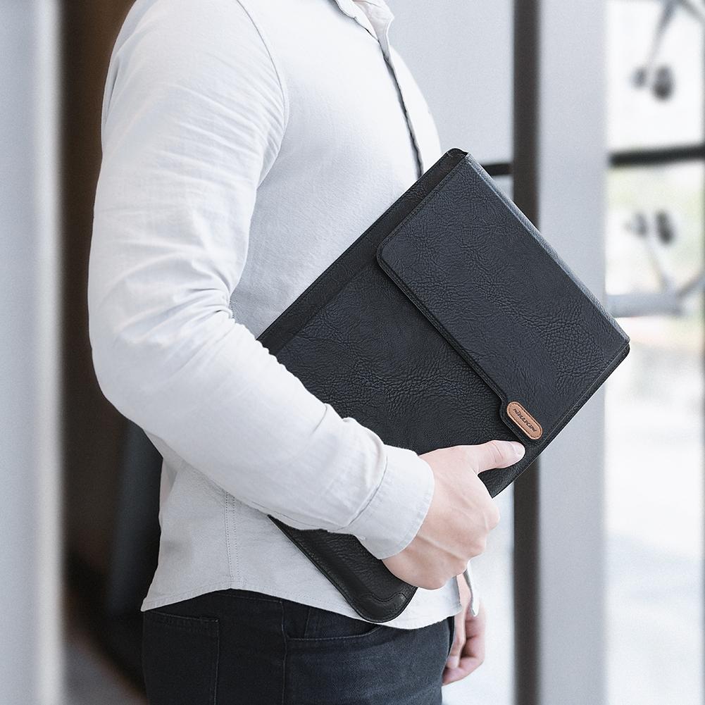 16.0 Inch Water Wave Texture Laptop Sleeve - Versatile Design - Brown