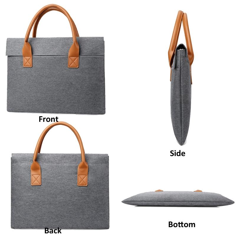 Lightweight Oxford Cloth Laptop Bag with Pu Handle - Portable - Blue - 14 Inch