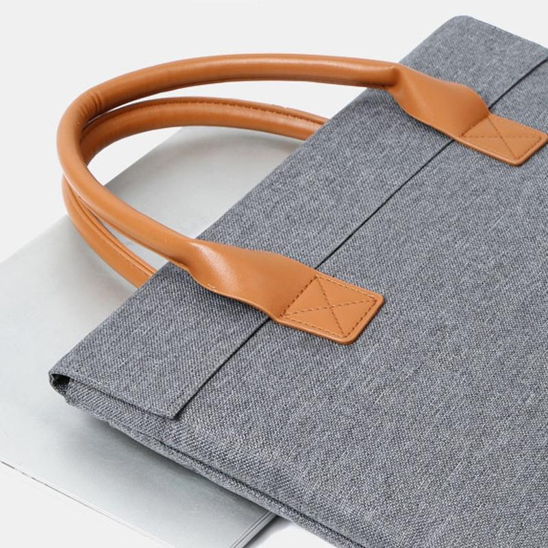 Lightweight Oxford Cloth Laptop Bag with Pu Handle - Portable - Blue - 14 Inch