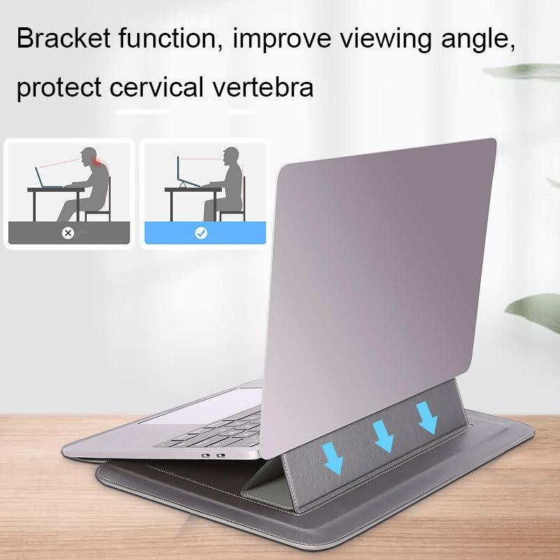 Multifunctional Laptop Bag Stand - Fits 13.3-14 Inches - Black - Gray With Power Bag
