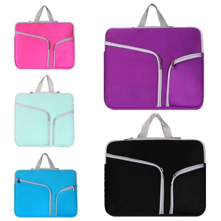 15.6 Inch Multi-Pocket Laptop Liner Bag For Diving Material Computer - Purple