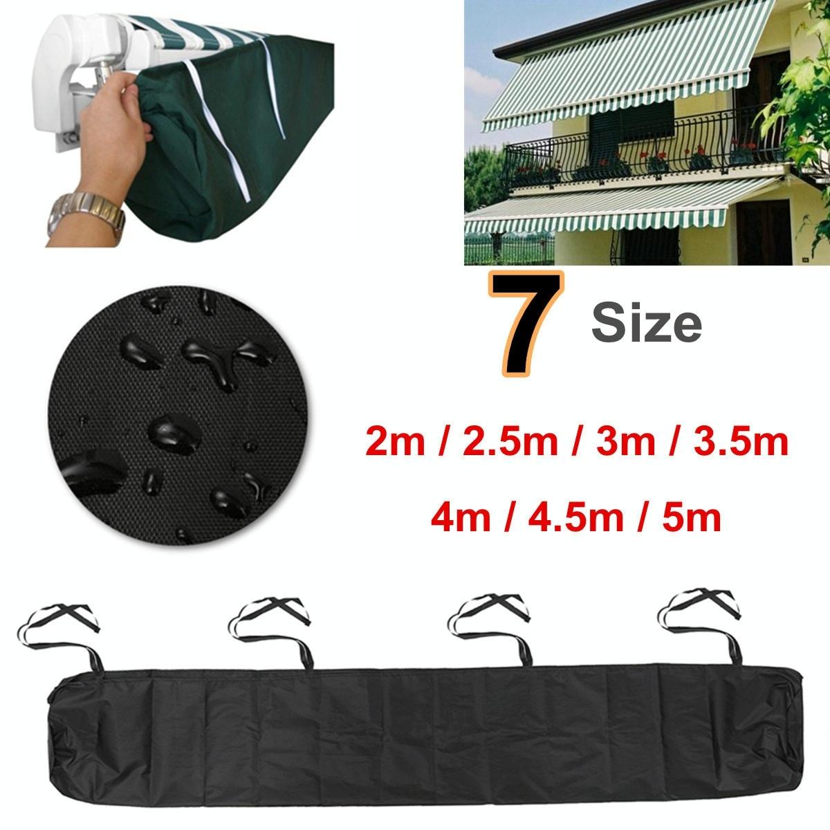 3m Retractable Waterproof Roller Blind Awning Cover - Black